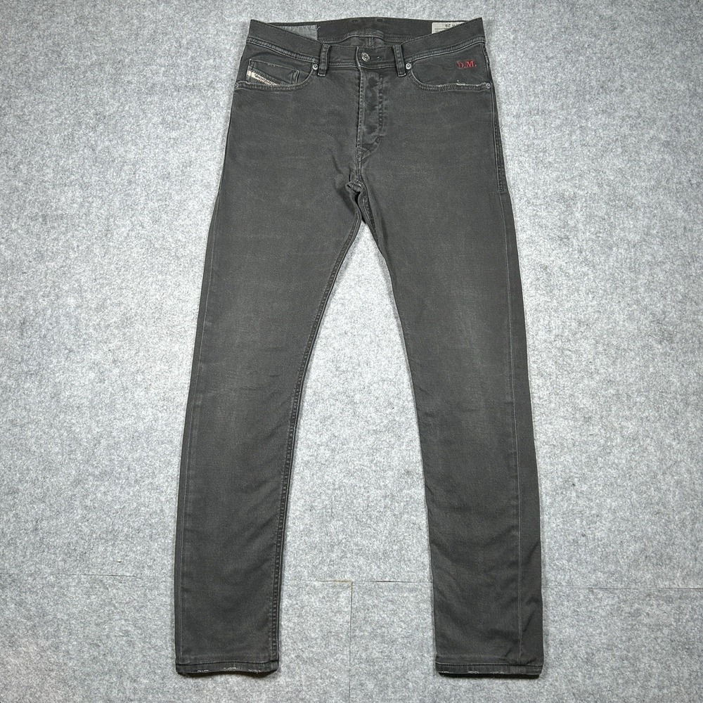 Diesel Industry Denim Jeans Mens Size 28x30 Slim Carrot Grey Faded Stretch